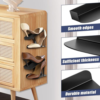 2 Pcs Floating Shoe Display Shelves, H-Type Sturdy Levitating Wall Shelf, Sneaker Holders for Shoe Collectors & Advertising Exhibition