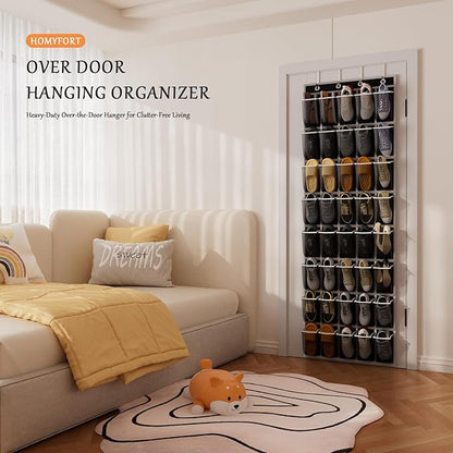 homyfort Over the Door Shoe Organizer, 40 Large Breathable Mesh Pocket,Space Saving Hanging Shoe Rack,Shoe Storage Holder for Entryway Bedroom Closet