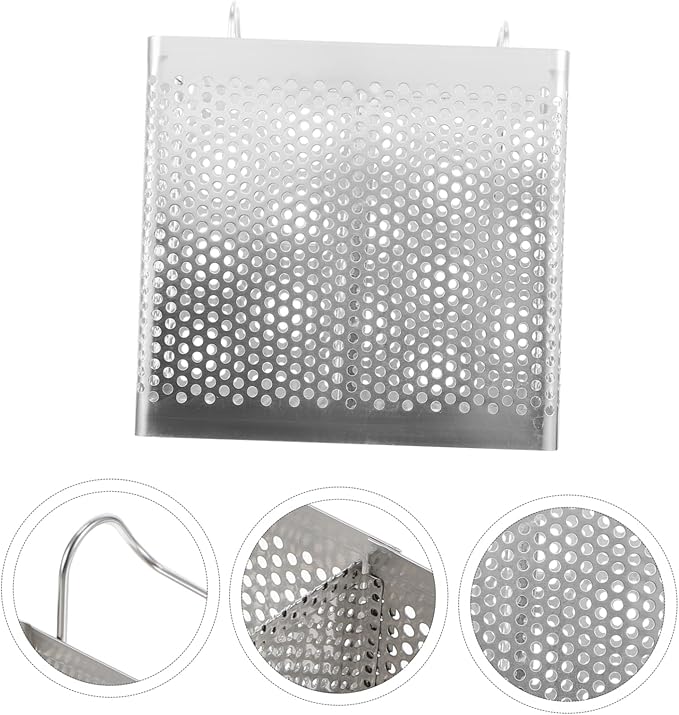 Cabilock Stainless Steel Chopsticks Holder - Hanging Utensil Drainer with Hooks Double Compartment Cutlery Organizer for Kitchen Sink