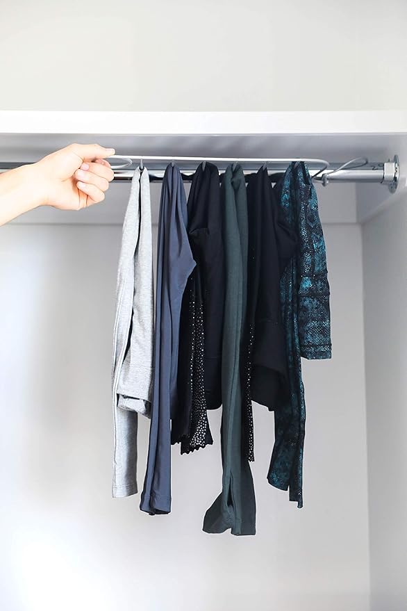 Jokari 6 in 1 Non Slip Space Saving Hanger for Leggings, Pants, Scarves and More. Maximize Storage and Hang Six Pairs of Slacks, Jeans, and Workout or Yoga Pants of Any Material Without Slipping Off.