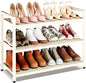 3-Tier Heavy Duty Metal Shoe Rack, 200 lbs Load Capacity Shoe Organizer with Reinforced Steel Tubes, No-Wobble Free Standing Shoe Shelf for Entryway, Closet, Bedroom, Dorm – Easy Assembly, Black