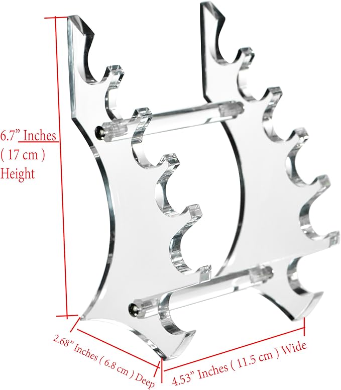 AMT Acrylic Pen Holder, CLEAR Makeup Display, Thick and Sturdy, Organizer Holder for Makeup Brush Fountain Pen, E-Cigarette, Vapor Display Case. (6 Slots)