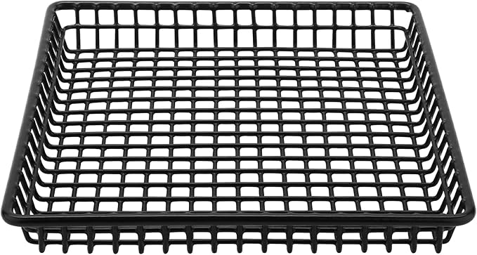 G.E.T. 4-35999 9" Square Basket, 1" Clipper Mill, Iron POLYETHYLENE Coated