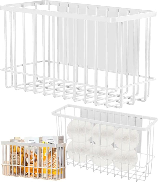 Buyyyit Laundry Room Organization & Storage Magnetic Basket Shelf Dryer Ball Lint Bin File Holder Container for Fridge & Washer