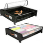 80L Larger Under Bed Storage with Wheels, 2-Pack XXL Underbed Shoe Storage with Clear Lid, Easy Pull-out Rolling Under Bed Storage Containers, Underbed Storage Bins for Clothes, Shoes, Black