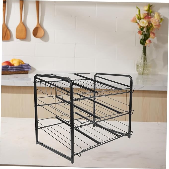 Soda Can Organizer Rack with Adjustable Stackable Design for Refrigerator Pantry Cabinet High Capacity Beverage Can Storage Holder for Kitchen Countertop