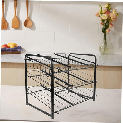 Soda Can Organizer Rack with Adjustable Stackable Design for Refrigerator Pantry Cabinet High Capacity Beverage Can Storage Holder for Kitchen Countertop
