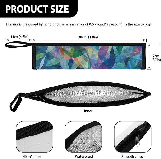 Art Crystal Leaves Flatware Storage Bag Tableware Carrier Bag Dinnerware Organizer Easy of Cleaning & Light to Carry with Handle Holds up to The Rest of Time