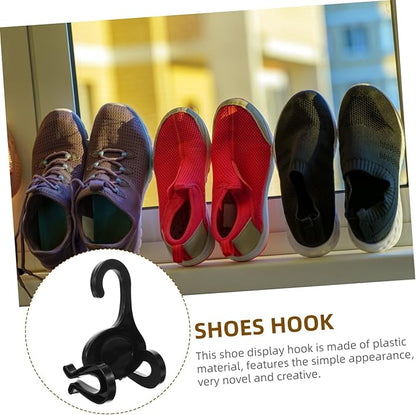 PRETYZOOM 20pcs Sneakers Hanging Hooks Plastic Shoe Storage Rack for Organizer Drying Organizer for Supermarket and Home