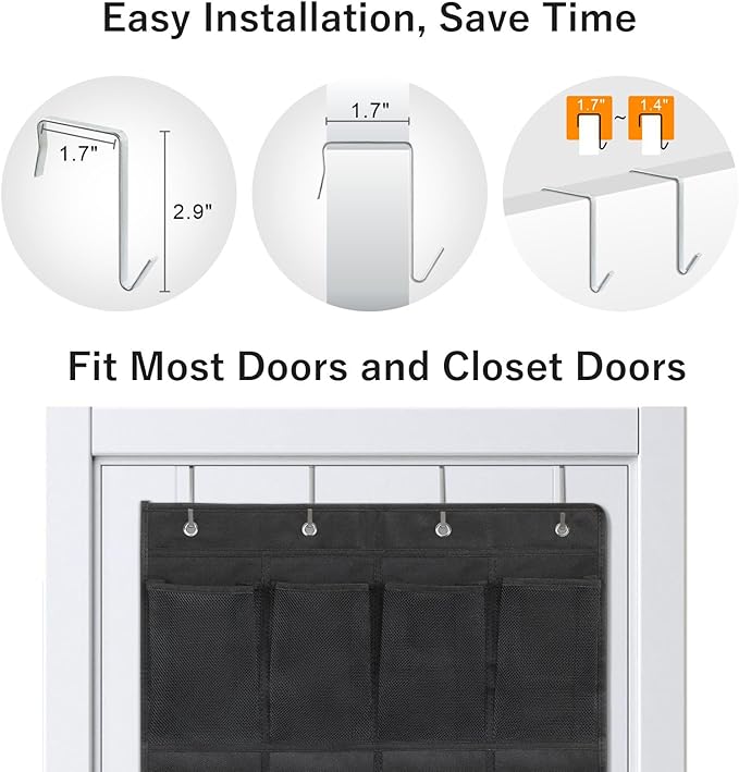 F-color Large Hanging Organizer - Over the Door Shoe Organizer, Cruise Essentials for Closet & Pantry, 20 Breathable Mesh Pockets, Space Saving Hanging Storage Holder with 4 Heavy-Duty Metal Hooks