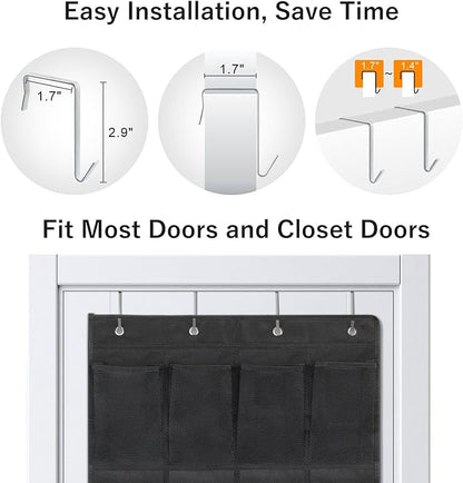 F-color Large Hanging Organizer - Over the Door Shoe Organizer, Cruise Essentials for Closet & Pantry, 20 Breathable Mesh Pockets, Space Saving Hanging Storage Holder with 4 Heavy-Duty Metal Hooks