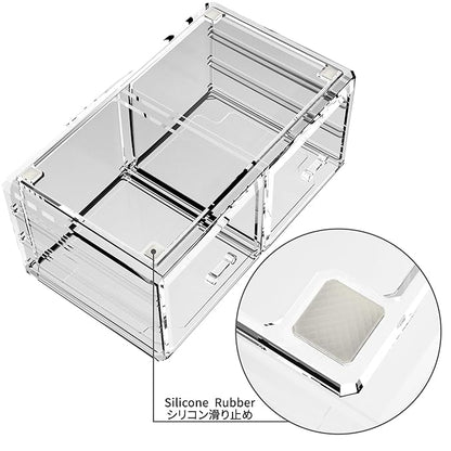 Readaeer Makeup Cosmetic Organizer Storage Drawers Display Boxes Case with 12 Drawers(Clear)
