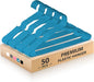 Plastic Hangers for Clothes - Durable & Versatile Color, Coat, Shirt & Pants Hangers - Space Saving Closet Storage Organizer Essentials with Non-Slip for Home, Dorm, Apartment (Blue, 50 Pack)