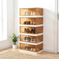 Shoe Rack Organizer for Entryway/Closet,Stackable Magnetic-Door Shoe Boxes,Foldable Space-Saving Sneaker&Boot Containers,Thichen&Sturdy Plastic Cabinet 5 Tiers 10 Pairs,Taupe