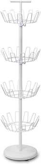 Honey-Can-Do SHO-01197 Shoe Tree with Spinning Handle, White, 4-Tier, 30 lbs