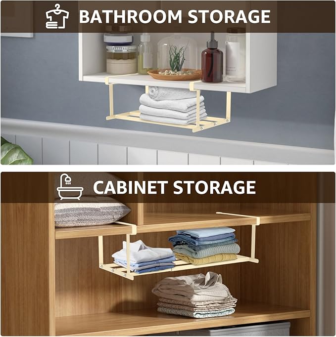 Shoe Storage Rack Retractable, Space Saving Hanging Shoe Organizer Shelves, Expandable Hanging Shoe Rack Organizer for Pantry, Laundry Room, Desk, Cabinet, Bookshelf