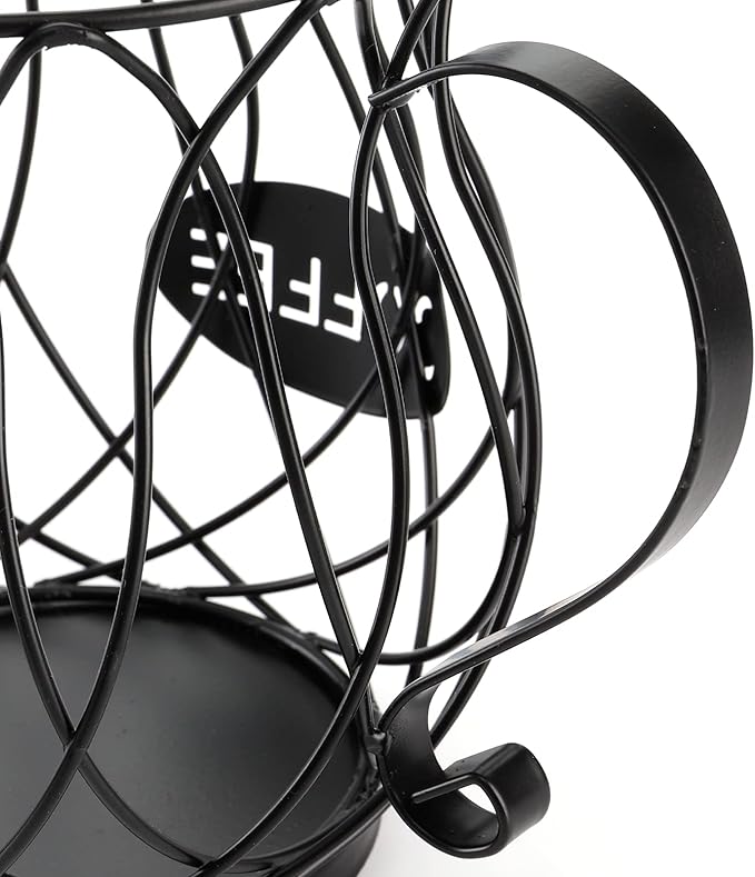 ZEAYEA Coffee Pod Holder, Coffee Capsule Basket for Counter Table Bar, Metal Espresso Pod Keeper Storage for Home Cafe Hotel, Black