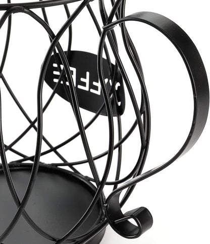 ZEAYEA Coffee Pod Holder, Coffee Capsule Basket for Counter Table Bar, Metal Espresso Pod Keeper Storage for Home Cafe Hotel, Black