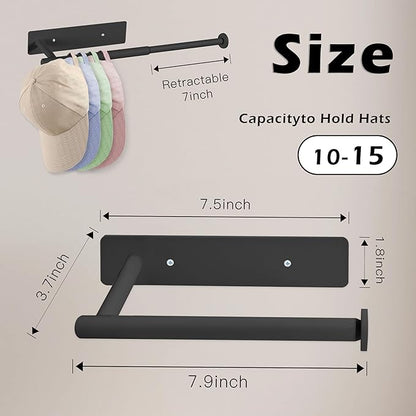 Hat Rack,for Doors, Closet ，Hat Organizer for Wall，Cap Hanger for Baseball Caps ，Closet Organization ，Hat Organizer