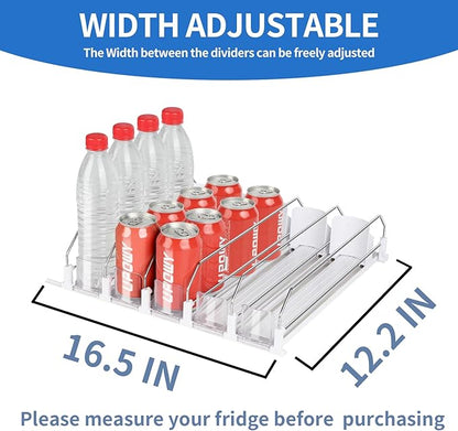 Drink Organizer for Fridge Soda Can Organizer Fridge Dispenser for Refrigerator, 5 Row 20 Cans 12.2 Inch Deep,for Medium-size Fridge