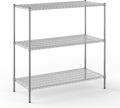 24" Deep x 54" Wide x 54" Height Wire Shelving Kit | 3-Tier | NSF Commercial Storage Rack Unit