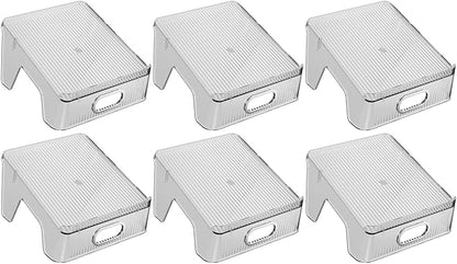 HYGRAD - Double Layer Shoe Rack Slots Organizer 25 X 23 X 12.7cm Stacker Space - Saving Transparent Plastic Shoe Holder - Stand Shoe Rack Wardrobe Storage For Cabinet (Silver, 6pcs)