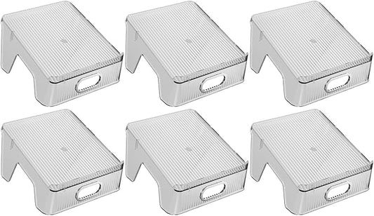 HYGRAD - Double Layer Shoe Rack Slots Organizer 25 X 23 X 12.7cm Stacker Space - Saving Transparent Plastic Shoe Holder - Stand Shoe Rack Wardrobe Storage For Cabinet (Silver, 6pcs)