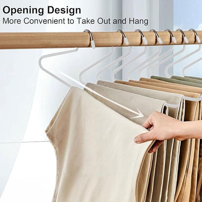 devesanter Pants Hanger, 30 Pack Space Saving Open-Ended Metal Pants Hanger, Non Slip Trousers Slack Hangers Organizers for Pants Jeans Slacks Scarf Trousers Ties，White