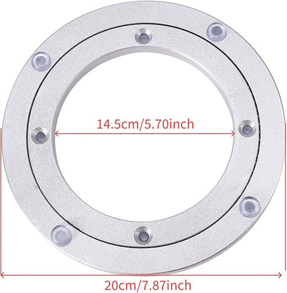 Lazy Susan Bearing, Lazy Susan Hardware Turntable Bearing Lazy Susan Parts Heavy Duty Aluminium Alloy Rotating Bearing Plate Turntable Round Dining Table (8 inches*H8.5MM)