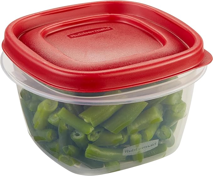 Rubber maid Food Storage Containers Two Cup Food Storage Containers 7 Piece Set, Easy Find Lids, 3 Containers, 3 Lids Chalk Pen And Chalk Labels