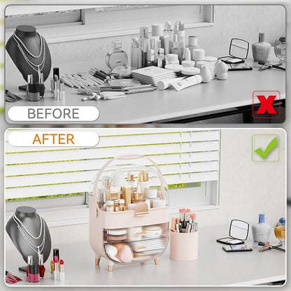 Yieach Pink Makeup Organizer Countertop
