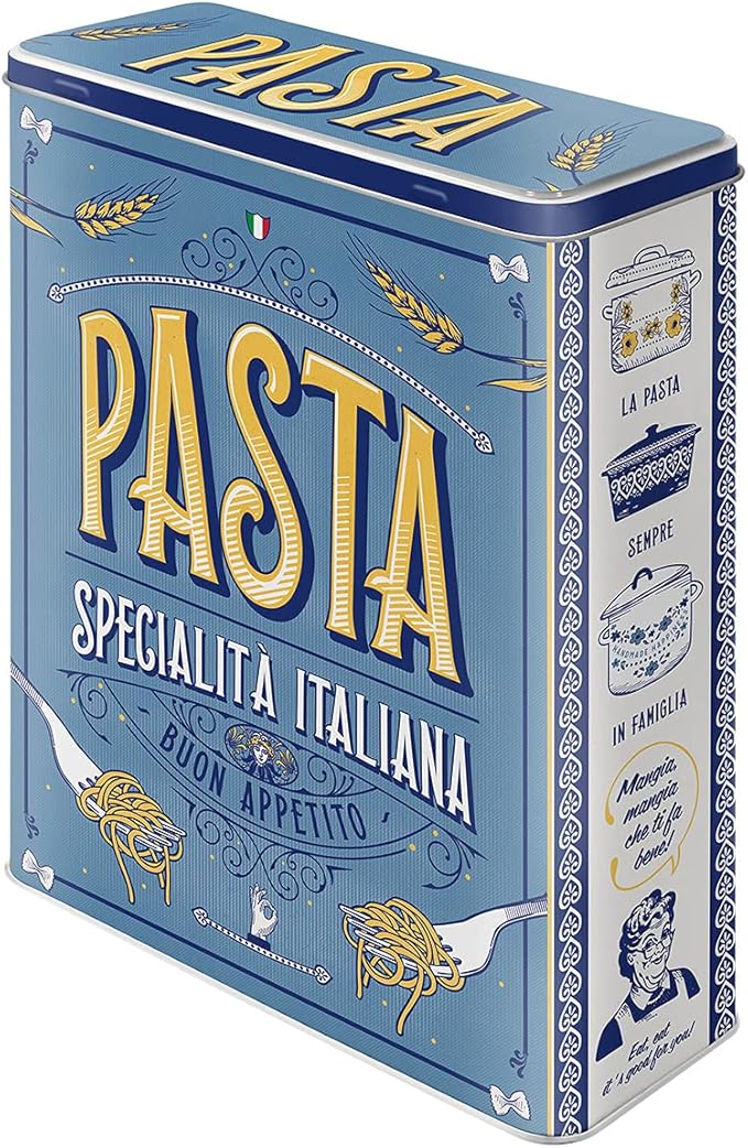 Nostalgic-Art Retro storage tin box XL, 135.3 oz, Pasta – Gift idea for your home, large metal pasta can, vintage design