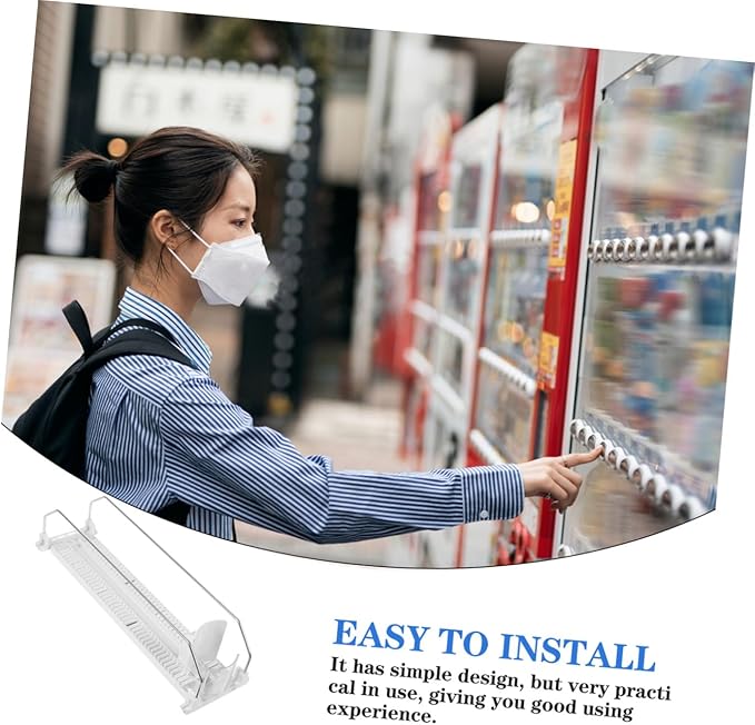 Cabilock Abs Material Drink Organizer Smooth Glide Pusher Drink Dispenser for Fridge