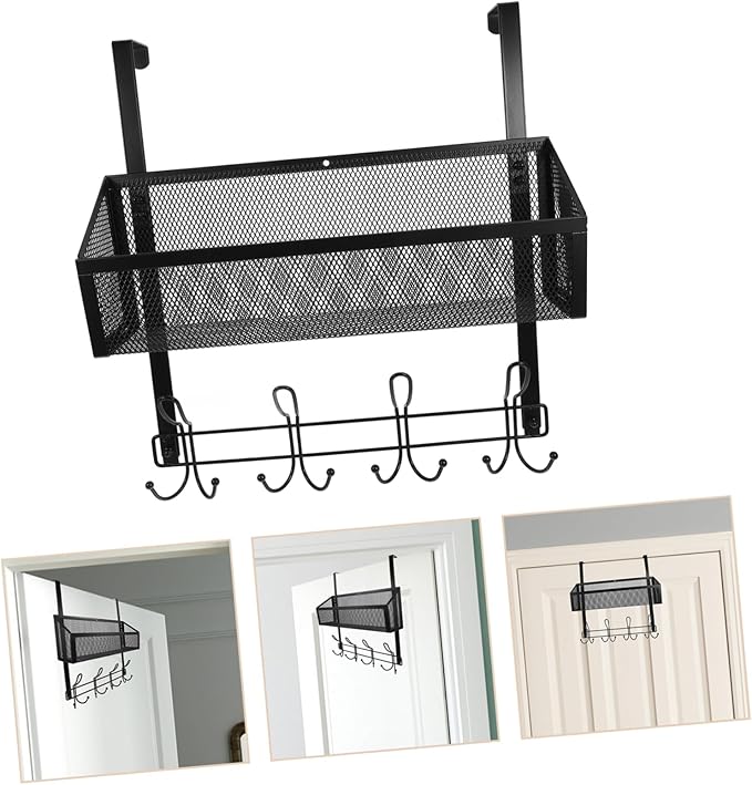 ULTECHNOVO Over The Door Hanging Organizer Multifunctional Mesh Storage Rack for Bathroom Kitchen Bedroom Maximizes Space Efficiency Contemporary Style for Shoes Towels