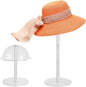 OMISTAR 2 Pcs Clear Acrylic Hat Stands, 7.9" 15.7" High Cowboy Hat Holders, Transparent Hat Display Stands, Transparent Wig Cap Racks for Salons, Vendors, Retail