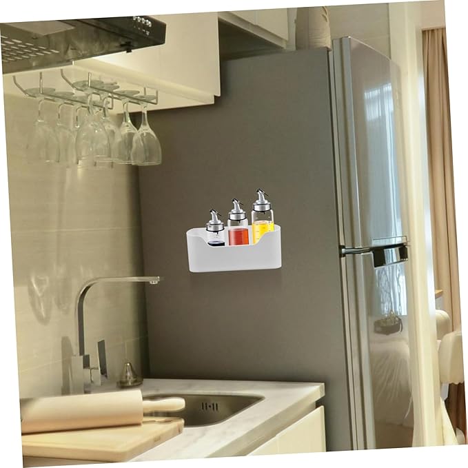 2pcs Adhesive Kitchen Shelves Wall-mounted Pantry Door Organizers Storage Box for Makeup Bathroom Wall Lid Holder