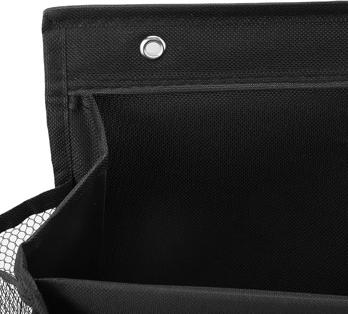 Cyrank Shoe Storage with Adhesive Hook, 2 Tier Wall Hanging Shoe Organizer over the Door Narrow Sneakers Holder Space Saving Oxford Cloth for Bathroom, Rv, Pantry, Camping (Black)