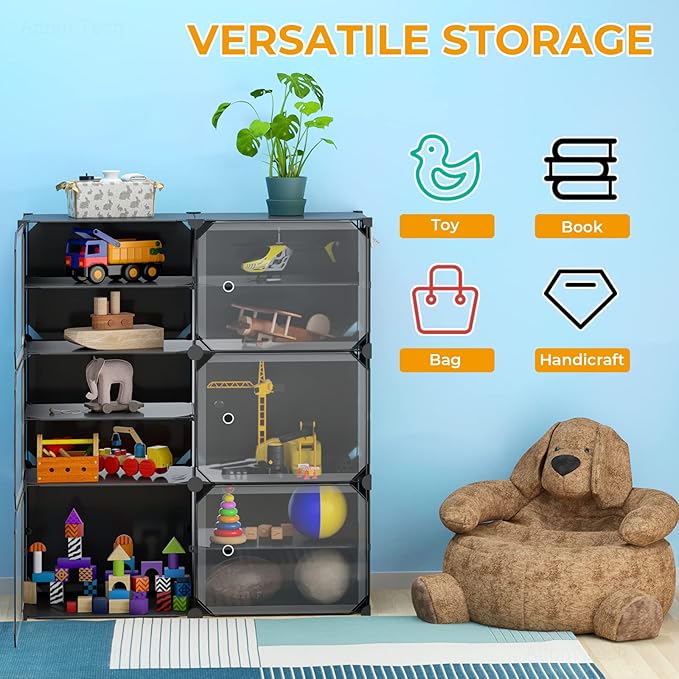NiHome Shoe Rack Organizer with Doors - 24 Pairs Closet Shoe Organizers and Storage - Stackable Plastic Shoe Storage Box - Free Standing Shoe Rack for Entryway Garage Bedroom
