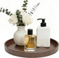 2 Pack 9" Bathroom and Vanity Tray, ABS Bathroom Counter Organizer, Coffee Table Decor for Perfume, Candles, Keys &More. Kitchen Countertop Organizer, Decorative Tray Soap Holder, Brown