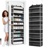 Over The Door Organizer-5 Layers Large Pockets, Heavy Duty Door Organizer Hanging Storage, 10 Mesh Side Pockets & Clear Window for Bedroom, Bathroom,Kitchen,Nursery, Pantry,Dorm Holds Shoes(Black)