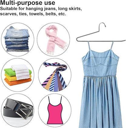 devesanter Pants Hanger, 30 Pack Space Saving Open-Ended Metal Pants Hanger, Non Slip Trousers Slack Hangers Organizers for Pants Jeans Slacks Scarf Trousers Ties,Grey