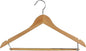 Proman Products KSC3031 Kascade Wooden Hangers 50 Pack, Unique Ring Design, Space Saving Pants Clothes Hanger with Pants Locking Bar and Shoulder Notches, Natural