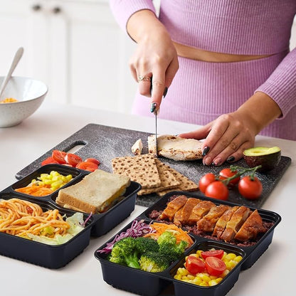 Glotoch 34oz 3-Compartment [1 Pallet-4950 Pack] Meal Prep Containers with Lids, Plastic Food Prep Containers Microwave, Freezer, Dishwasher Safe Leakproof Durable Food Storage Lunch Box To Go Take Out