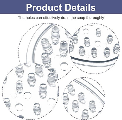 2 Pcs Plastic Soap Holder, Clear Soap Dish Bar Saver Tray with Holes Soaps, Self-Draining Soaps Dish Sponge Tray for Kitchen Bathroom Shower Counter