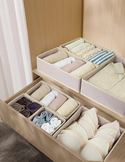 Fordonral 12 Pack Drawer Organizer Clothes, Foldable Fabric Dresser Organizer Closet Organizers and Storage Box for Underwear,Folded Clothes,Baby Clothing,Socks,Bra,Towels,Ties(12 Pack,Pink)