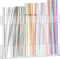 9.5 Inch Cabinet Door Acrylic Straw Holder with Double-Sided Tape, Kitchen Countertop Cabinet Storage Box for Organizing Straws (Transparent)