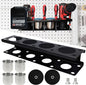 Magnetic Power Tool Organizer Rack - Heavy Duty Metal Organizer Rack for Cordless Drill,Screwdriver,Screw with 4 Stainless Steel cup for Tool Cart,Pegboards,Workbench,Garage,Toolbox