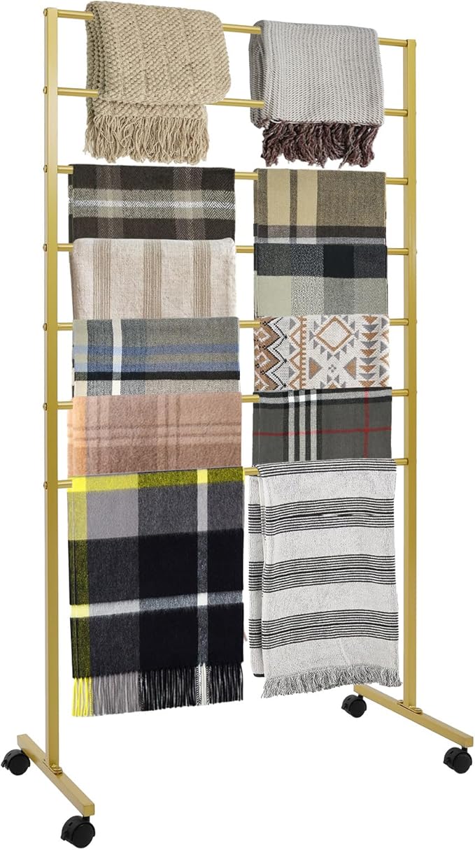 Scarf Organizer, Scarf Display Stand, 7 Tier Metal Scarf Holder Organizer, Floor-standing Scarf Rack for Commercial or Home, Hijab Stand RackTies Belt Pants Hanging Rack