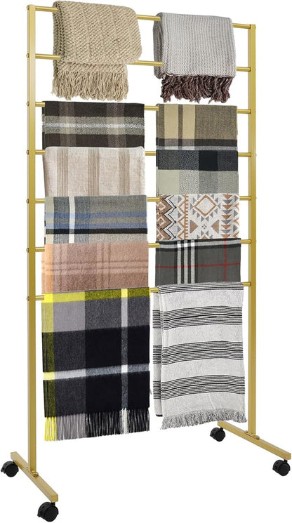 Scarf Organizer, Scarf Display Stand, 7 Tier Metal Scarf Holder Organizer, Floor-standing Scarf Rack for Commercial or Home, Hijab Stand RackTies Belt Pants Hanging Rack