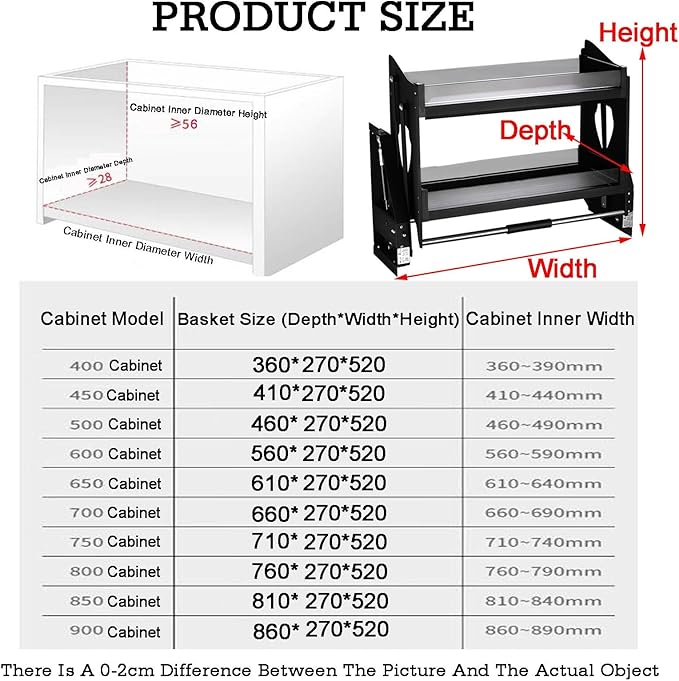 Inside Cabinet Door Organizer,Double-layer Adjustable Pull-down Shelf,Freeing Up Countertop Space,for Bar Coffee Pantry(900mm)